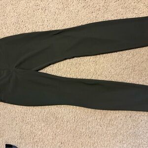 Green Straight Leg Pants with Elastic Waistband